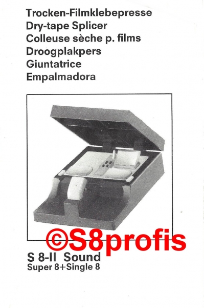User manual Splicer, Hama Cinepress S8 II- Sound, Super 8 + Single 8