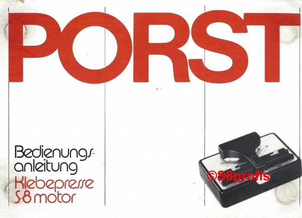 User manual Porst-Klebepresse-S8-Motor, Motorklebepresse