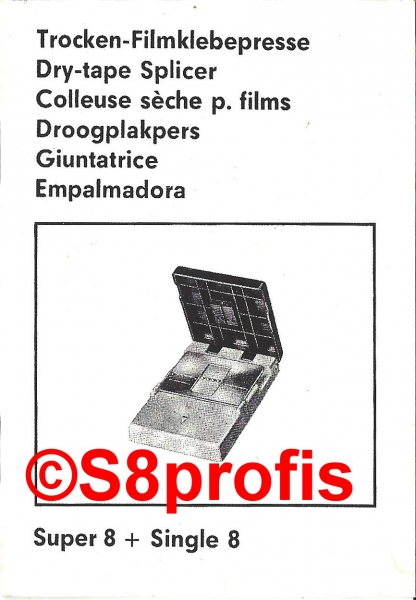User manual  Hama Cinepress S8 Splicer