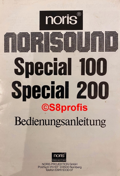 Bedienungsanleitung Noris NORISOUND Special 100 / 200
