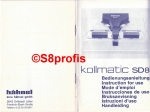 User manual Splicer Hähnel Kollmatic SD8