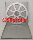 Super 8  Filmleerspule aus Metall, 600m mit original Metallbox