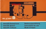 User manual Bauer Splicer, colleuse